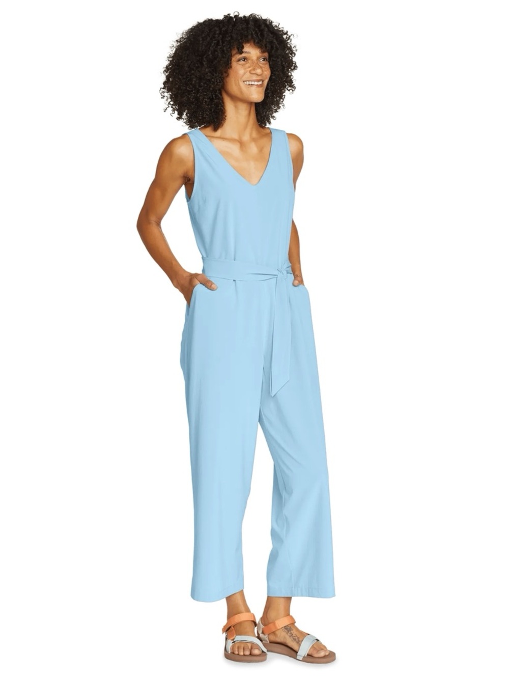 Eddie Bauer departure wide leg jumpsuit blue fog NEW NWT size XXL